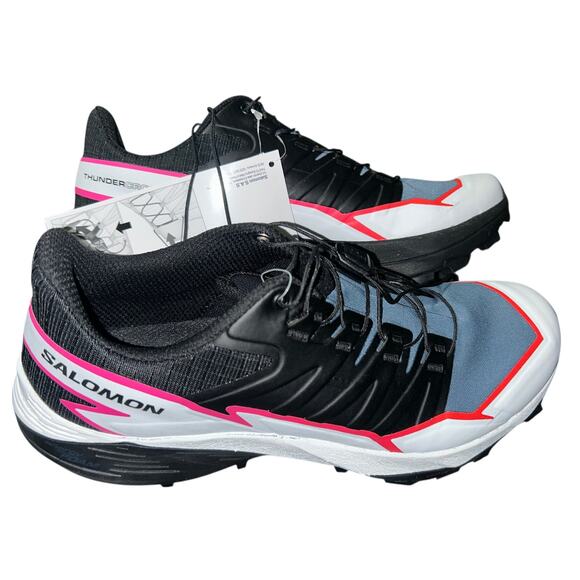 Salomon Womens Size 8 Thundercross Trail Running Shoe Black/Bersea/Pink F&F Ship - Picture 4 of 7
